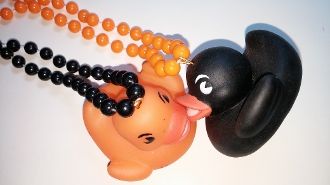 Black and Orange Rubber Ducky (2 pcs)