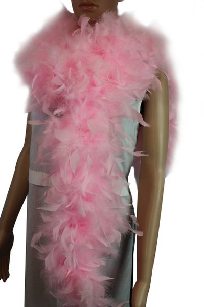 65 Grams Baby Pink With Black Tips Chandelle Feather Boa – Cynthias-Feathers .com