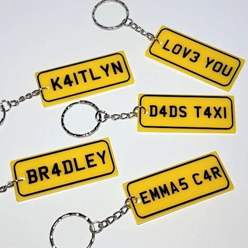 Personalised Car Number Plate Keyring