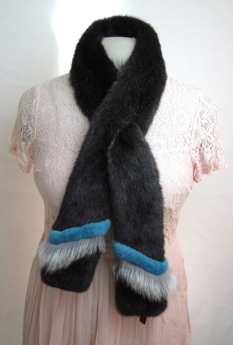 Felora Long Scarf Otter Detail Two Sid