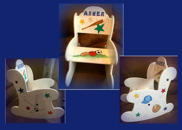 Personalized wooden rocking chair for outlet toddlers