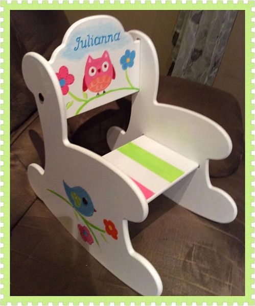 Wood Rocking Chair Arch Back The Julianna Hand Painted Pe