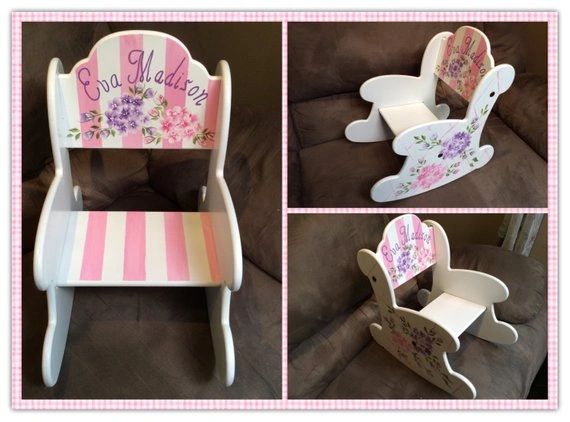 Wood Rocking Chair Arch Back The Eva Madison Hand Painted