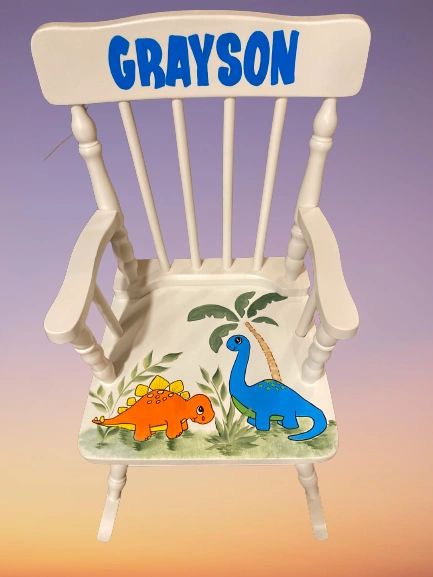 Personalized wooden rocking discount chair for toddlers