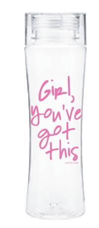 slim water bottle by aspen lane - "girl, you've got this" pink
