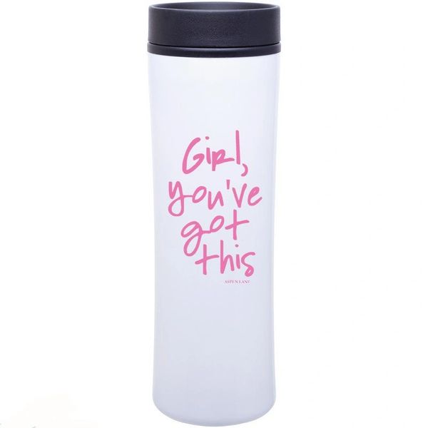 tall insulated tumbler by aspen lane - girl you've got this - pink