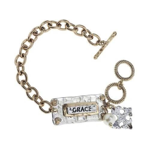 two-tone toggle bracelet - grace