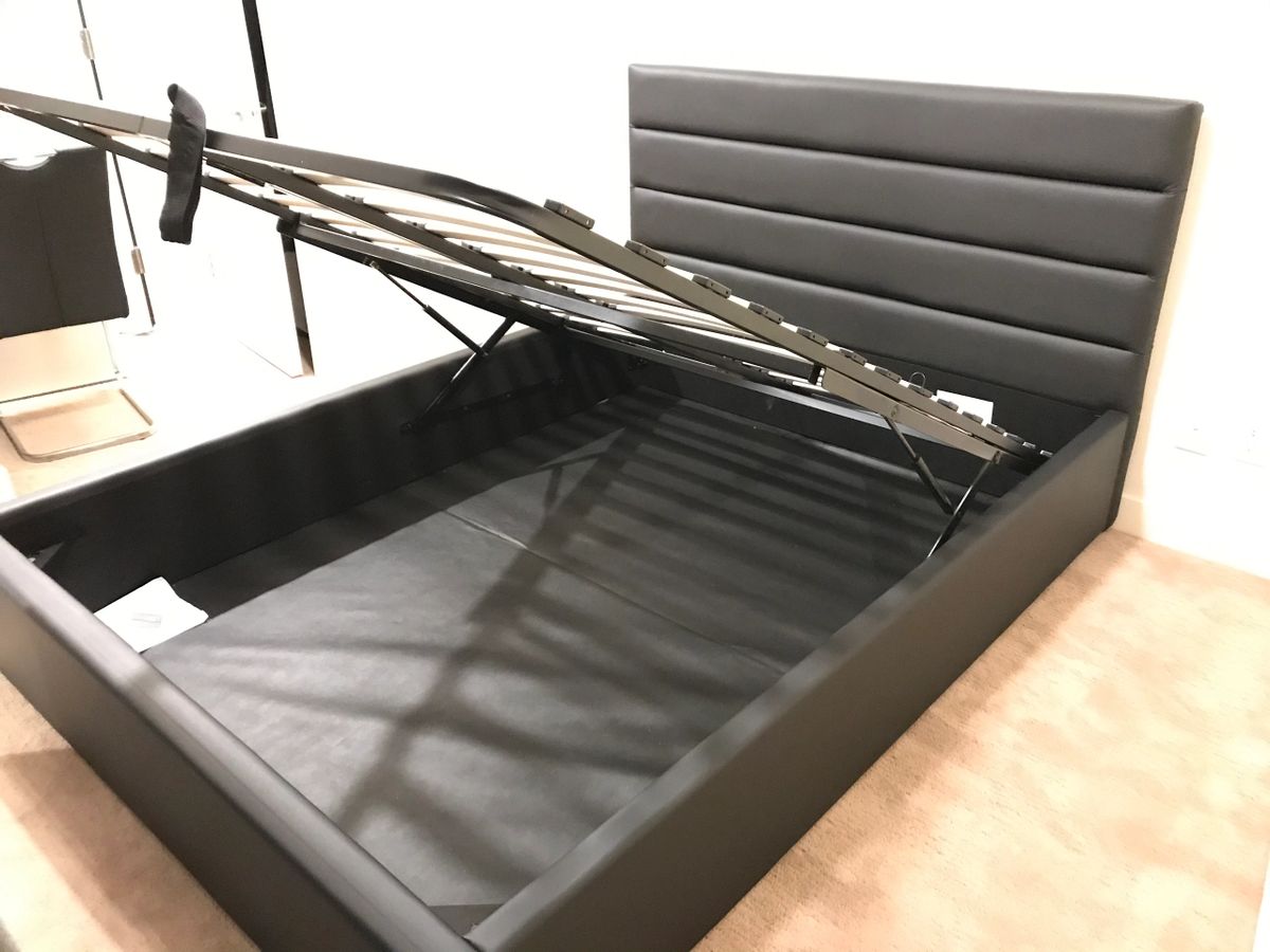 Rubyblack / hydraulic lift up storage bedfaux leather