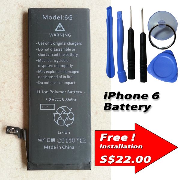 Apple iPhone 6 Internal Battery Capacity: 1800mAh + Tools Kits
