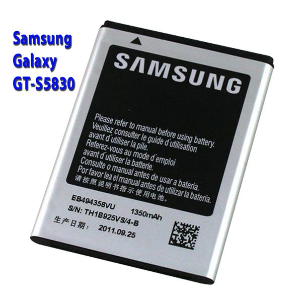Samsung Galaxy Ace Duos Battery EB494358VU GT-S5830i Capacity: 1350mAh