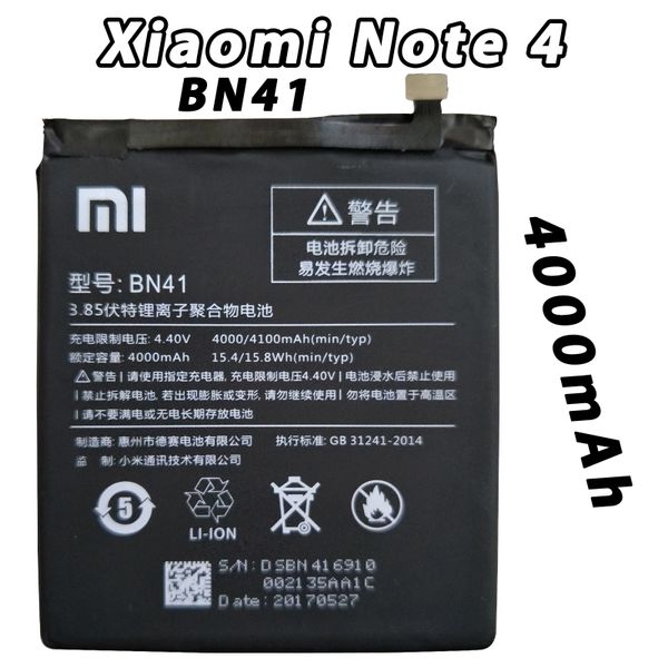 New Internal Battery for Xiaomi Redmi Note 4 Note 4X BN41 BN43 4000mAh