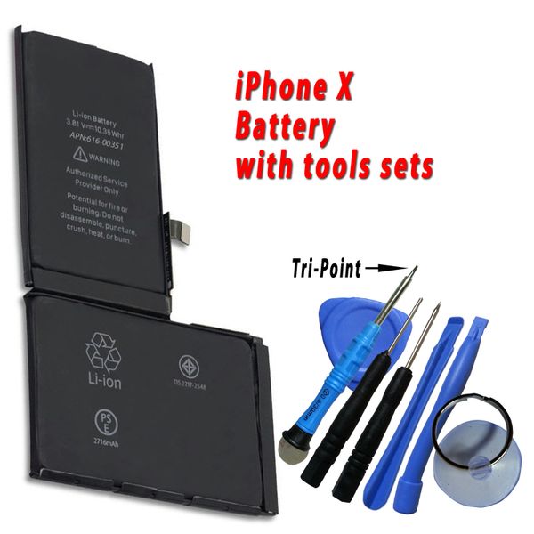 Apple iPhone X Battery 616-00351 High Capacity 2716mAh with free  iPhone  Samsung Huawei Xiaomi LG OPPO Battery Replacement Original