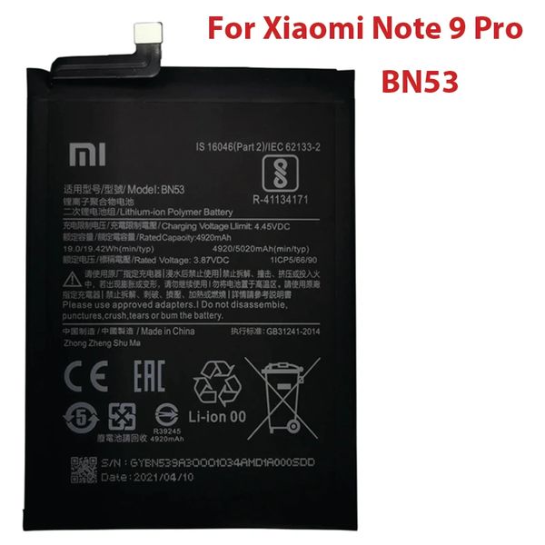 Replacement Battery for Xiaomi Redmi Note 9 Pro BN53 5020mAh