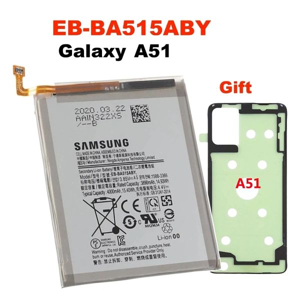 Replacement Battery for Samsung Galaxy A51 EB-BA515ABY 4000mAh