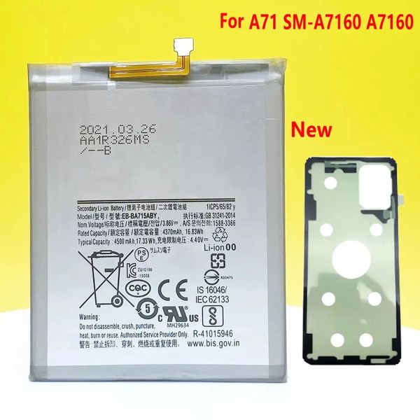Battery Replacement for Samsung Galaxy A71 EB-BA717ABY 4500mAh SM-A7160 Original Capacity