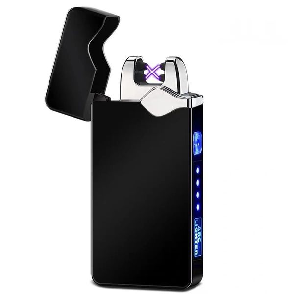 USB Electric Rechargeable Flameless Windproof Touch Induction Double Arc Cigarette Lighter