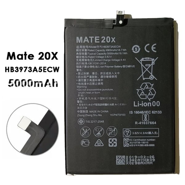 Huawei replacement battery for Mate 20X EVR-L29 EVR-AL00 EVR-TL00 5000mAh HB3973A5ECW