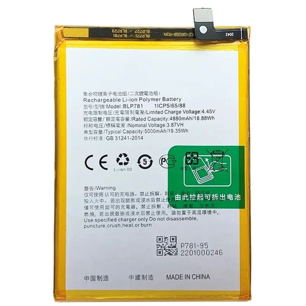 OPPO A52 A72 A92 BLP781 5000mAh Battery Replacement