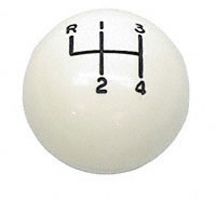 White 4 Speed Shift Knob Shifter Ball 3/8" Hurst Style