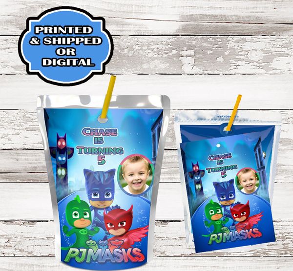 PJ Masks Juice pouch Labels-Capri-Sun Labels-PJ masks Birthday Party-PJ ...