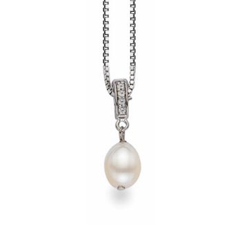 White Ice London | Pearl Diamond Drop Necklace | White Ice London ...