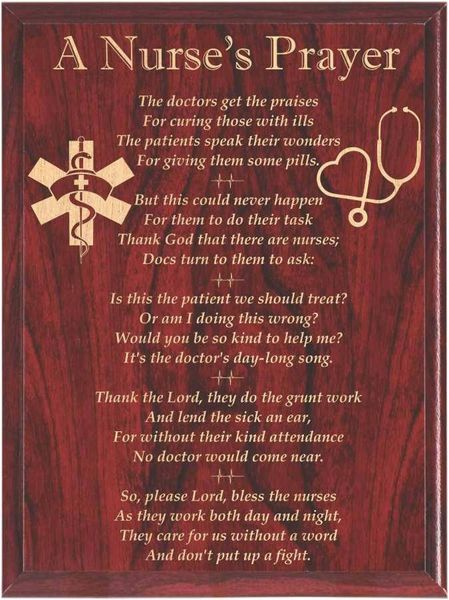 A Nurse's Prayer, Original Glass Plaque