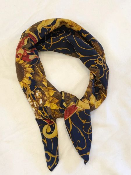 CHANEL SUNFLOWER SILK SCARF | KMK LUXURY CONSIGNMENT