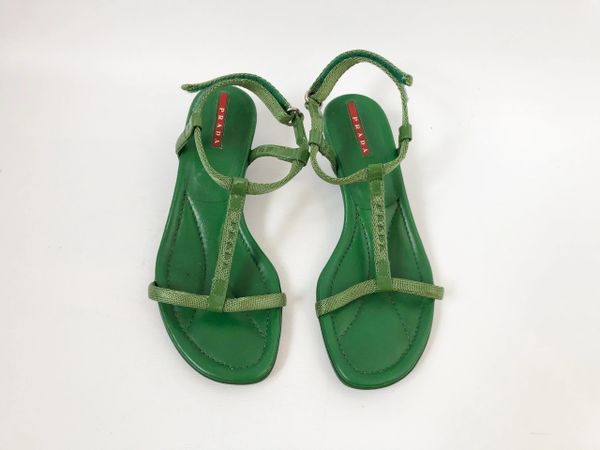 dark green strappy sandals