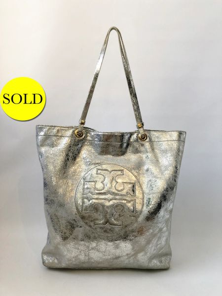 TORY BURCH METALLIC TOTE | KMK LUXURY CONSIGNMENT