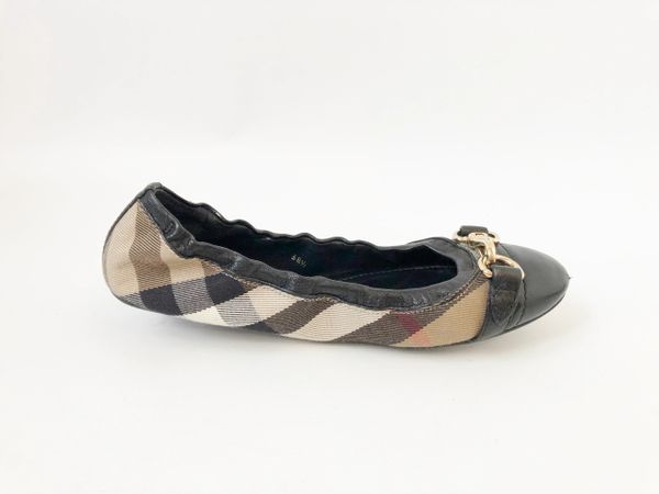 burberry nova check ballerina flats