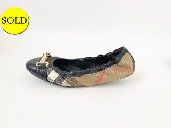burberry nova check ballerina flats