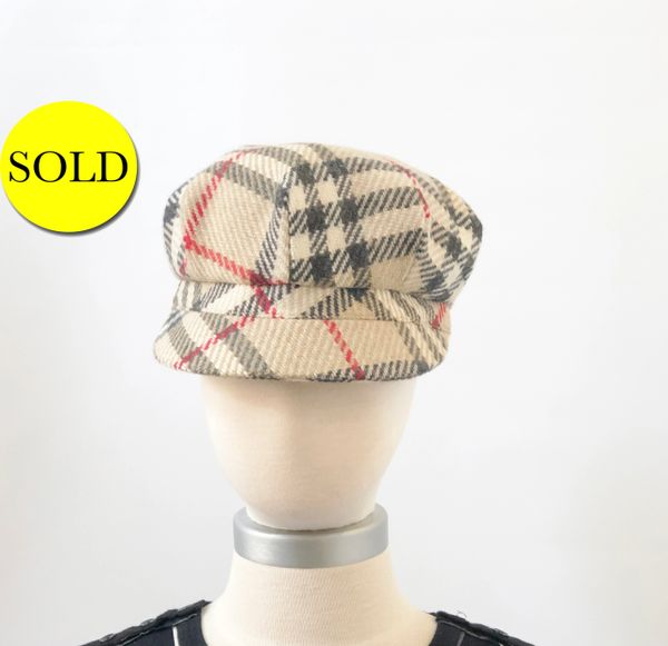 BURBERRY WOOL NEWSBOY HAT SIZE L | KMK LUXURY CONSIGNMENT
