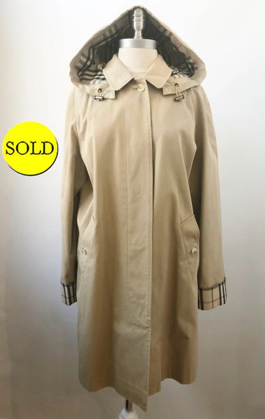 BURBERRY LONDON TRENCH COAT WITH HOOD SIZE 10 | KMK LUXURY CONSIGNMENT