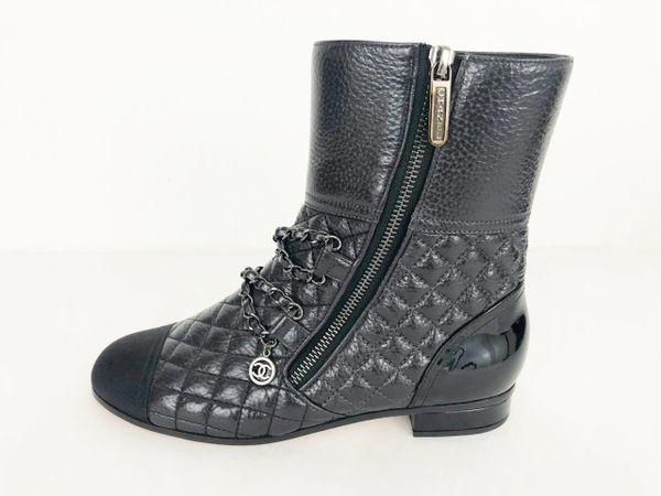 NEW CHANEL QUILTED CAP-TOE ANKLE BOOTS SIZE 37 IT (7 US) | KMK LUXURY  CONSIGNMENT