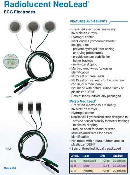 Neotech Radiolucent NeoLead Leadwires