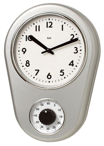 Retro Kitchen Timer Clock Satin Silver Bai Wall Clocks Canvas Art Giclee Paintings Brush Paintings