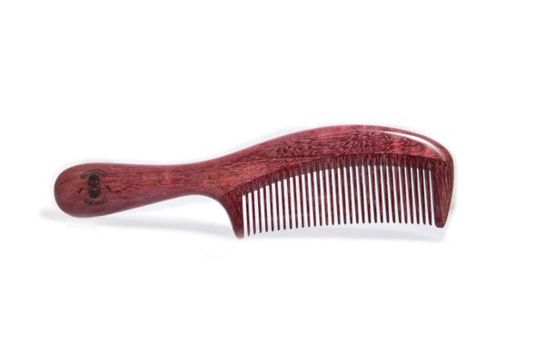 Red Sandalwood Hair & Beard Comb with Rounded Handle WC041