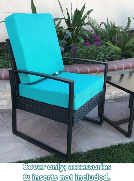 Cozylounge Water Repellent Serenity Teal Patio Cushion Cover