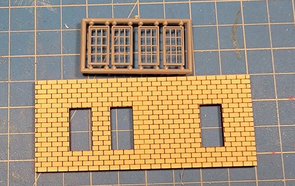 Cinderblock Wall Section w/windows S305