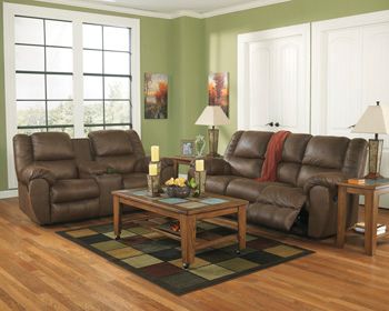 Ashley Furniture 3 Peice Reclining Sofa Love With Console And Recliner Group Quarterback Series Can Buy Piece Individually