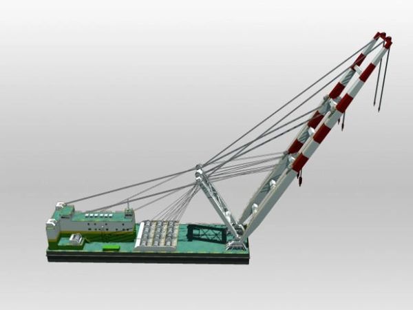 1/96 36" Sheerleg Crane Barge