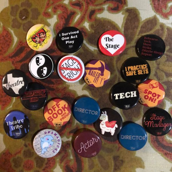 Mega Pin/Button 20 Pack!  Ludlam Dramatics- Classroom Resources for the  Theatre Teacher