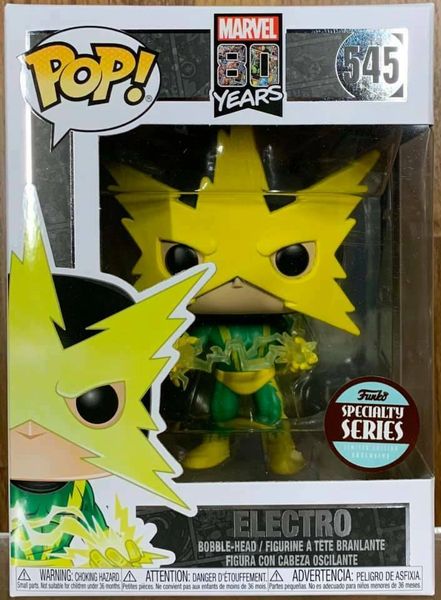 FUNKO POP! MARVEL 80 YEARS: FIRST APPEARANCE THE AMAZING SPIDER-MAN ELECTRO SPECIALTY SERIES #545 VINYL FIGURE