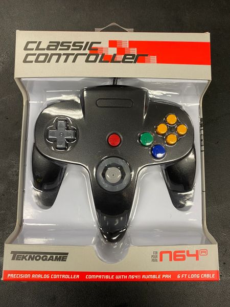TEKNOGAME Classic Controller for Nintendo 64 (Black)