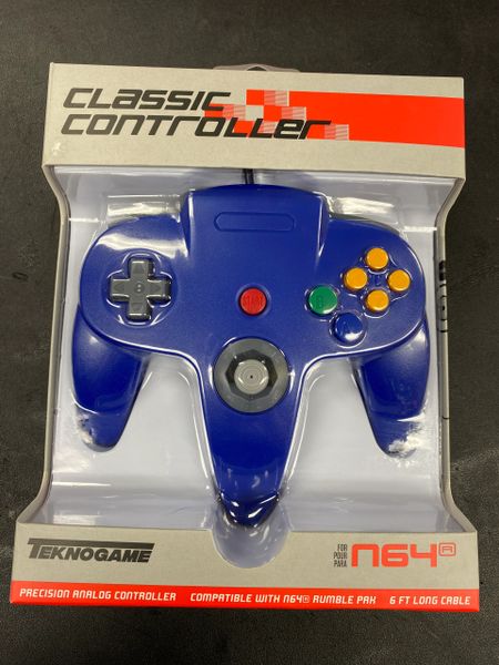 TEKNOGAME Classic controller for Nintendo 64 (Blue)