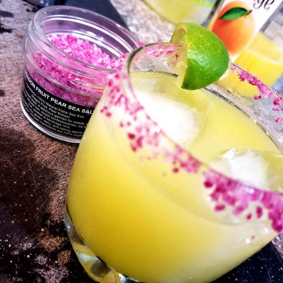 Mixologist GP's sunshine cocktails with Dragon Fruit Pear Sea Salt