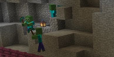 Picture of minecraft zombies with pickaxes