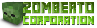 Zomberto corp logo made up of zombie head and corporate name