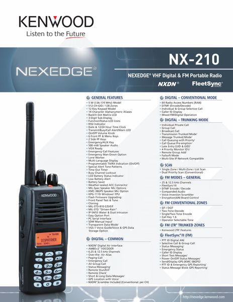 NX-210 NEXEDGE® VHF Digital & FM Portable Radio