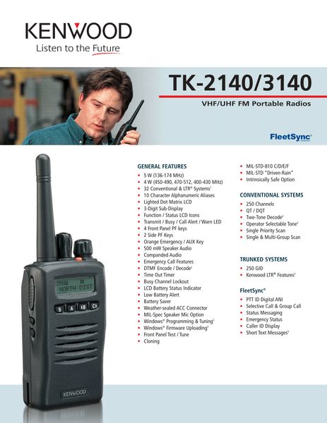 TK-2140/3140 VHF/UHF FM Portable Radios